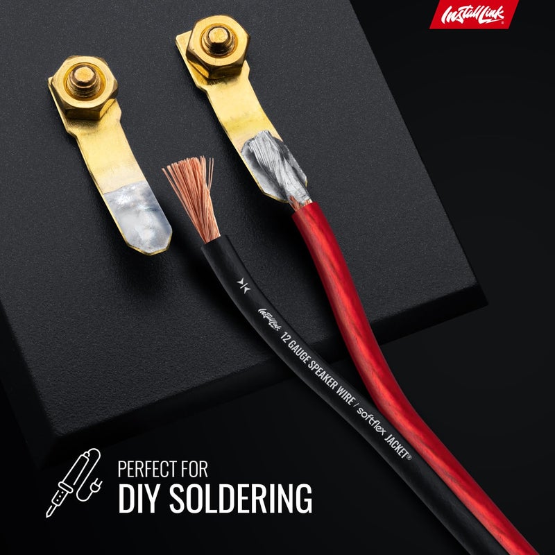 Install Link 12 AWG Gauge Speaker Wire Cable (30 Feet) Stereo, Car or Home Theater, CCA - Image 5